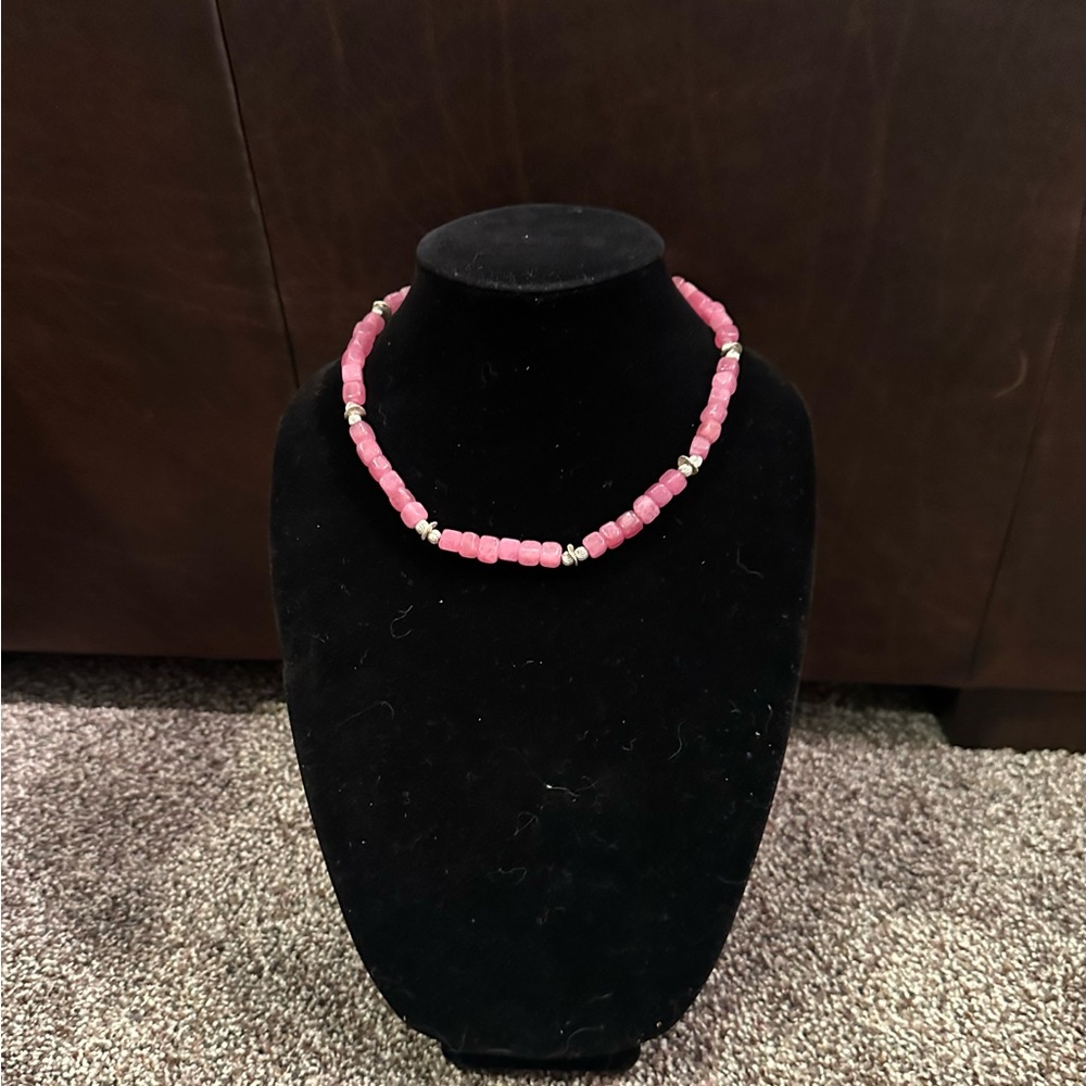 “One of a Kind” Hand Crafted Strawberry Quartz & Sterling Silver Necklace